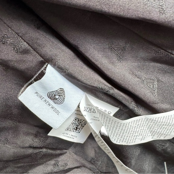 Max Mara Editore Double Breasted Virgin Wool Blazer Dark Gray 0 - Picture 12 of 13